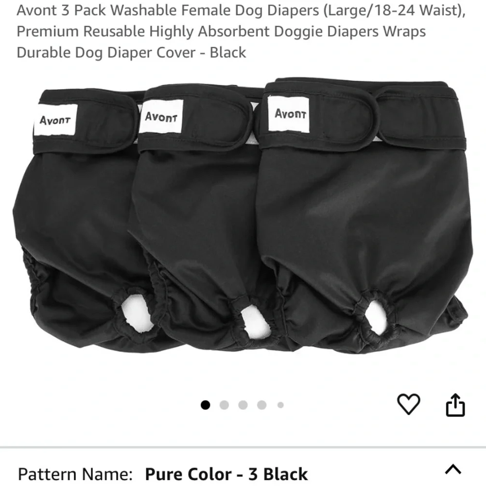 Adjustable reusable Pet Diaper Set - pack of 3